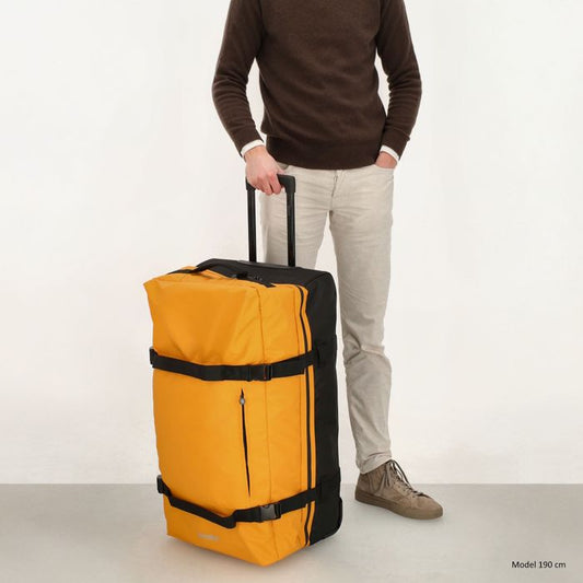 BEAGLES Travel Originals Duffle Reisetasche XXL 76 cm Blau 76 Liter Große Sporttasche mit Doppelhandgriffen gelb