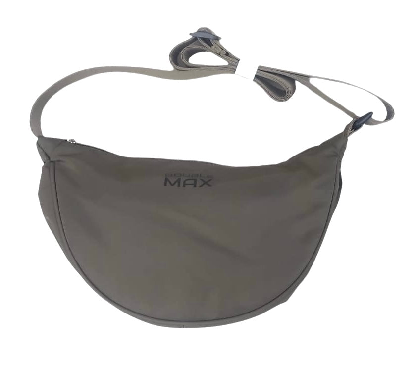 DOUBLE MAX – Moonbag – Elegante Umhängetasche mit verstellbarem Riemen – 11 × 30 × 16 cm - olivgrün