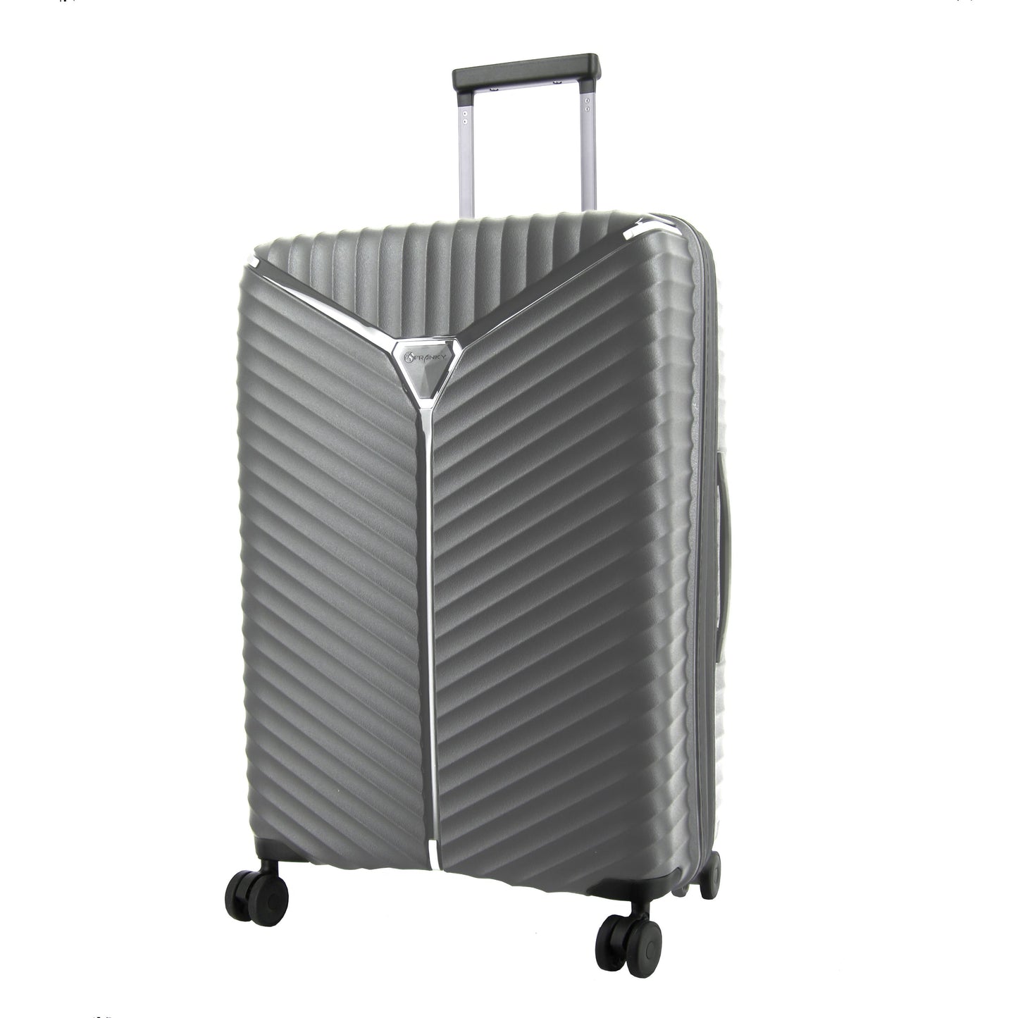 Franky Hartschalentrolley PP13 – 100 % Polypropylen, 4-Rollen, TSA-Zahlenschloss, Größe M - anthrazit metallic