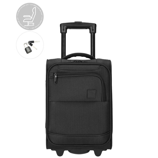 Enrico Benetti – Oakville Underseater Trolley S – ultraleichter kompakter Handgepäck-Trolley 25 L – als Kabinengepäck unter dem Sitz geeignet – 2-Rollen Reise-Trolley für Flugreisen, Kurztrips & Businessreisen - schwarz