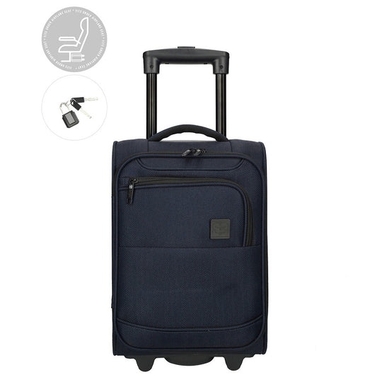 Enrico Benetti – Oakville Underseater Trolley S – ultraleichter kompakter Handgepäck-Trolley 25 L – als Kabinengepäck unter dem Sitz geeignet – 2-Rollen Reise-Trolley für Flugreisen, Kurztrips & Businessreisen -navy