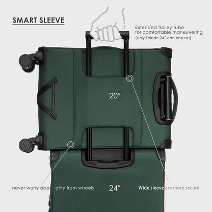 Toledo Reisetrolley Weichgepäck mit Dehnfalte S+M+L lieferbar