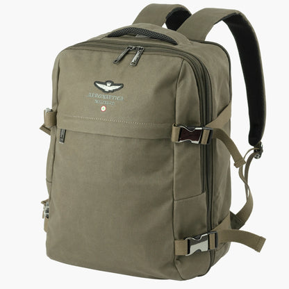 Aeronautica Militare Frecce Erweiterbarer Canvas Laptop-Rucksack PC 15,6 Zoll AM-343 Grün / Blau / Schwarz