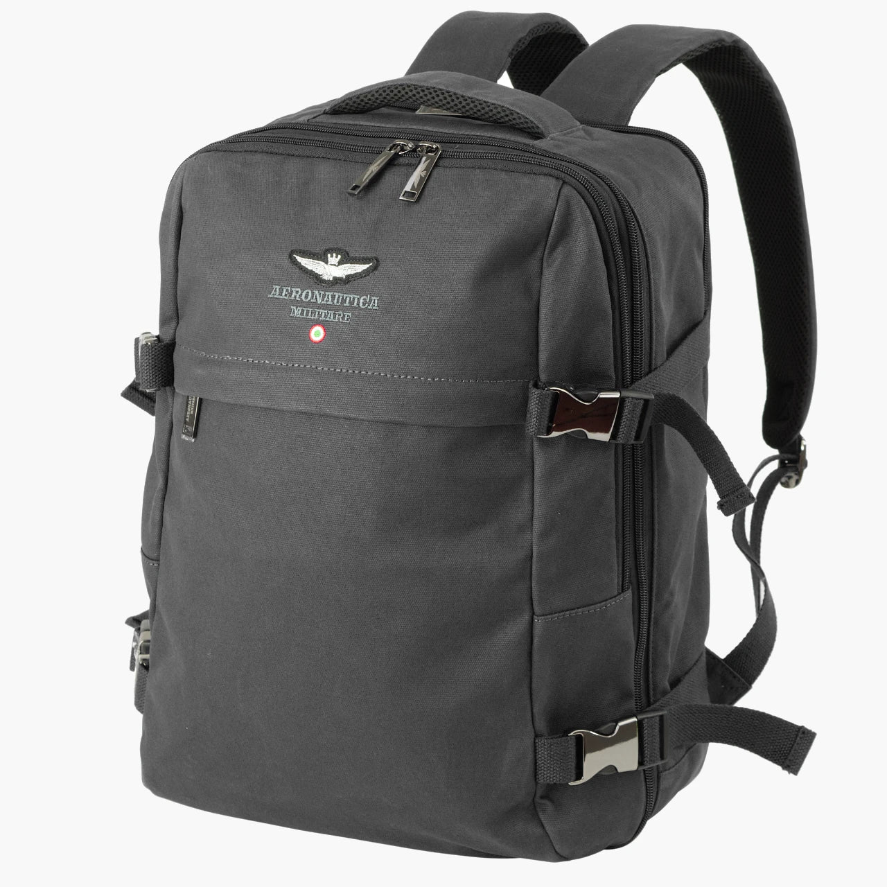 Aeronautica Militare Frecce Erweiterbarer Canvas Laptop-Rucksack PC 15,6 Zoll AM-343 Grün / Blau / Schwarz