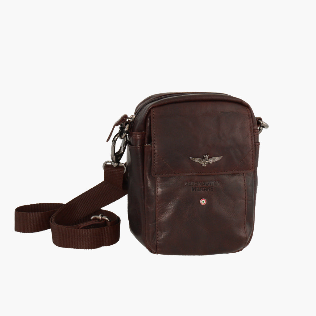 Aeronautica Militare Vintage Umhängetasche Gürteltasche AM-307 Schwarz / Marrone