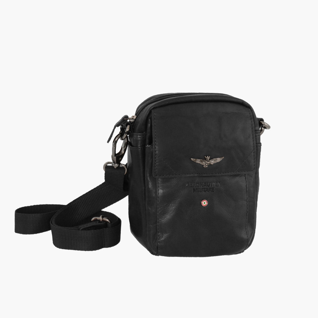 Aeronautica Militare Vintage Umhängetasche Gürteltasche AM-307 Schwarz / Marrone