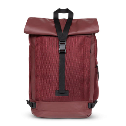 Eastpak Tecum Roll Rucksack – 20 L, Roll-Top Öffnung, gepolstertes Laptopfach, wetterfest CNNCT Burgundy