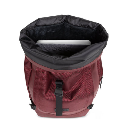 Eastpak Tecum Roll Rucksack – 20 L, Roll-Top Öffnung, gepolstertes Laptopfach, wetterfest CNNCT Burgundy