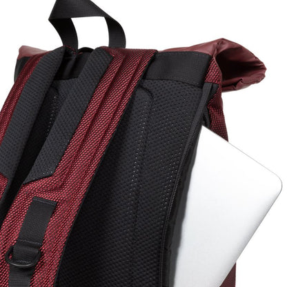Eastpak Tecum Roll Rucksack – 20 L, Roll-Top Öffnung, gepolstertes Laptopfach, wetterfest CNNCT Burgundy
