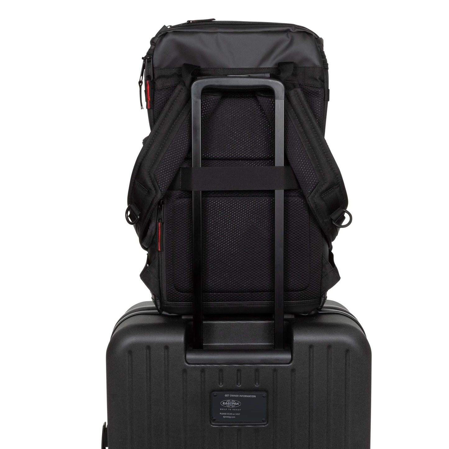Eastpak Tecum Top Rucksack – 29,5 × 49 × 19,5 cm, 23 L, Laptopfach 15″, wasserabweisend - CNNCT Rip Black