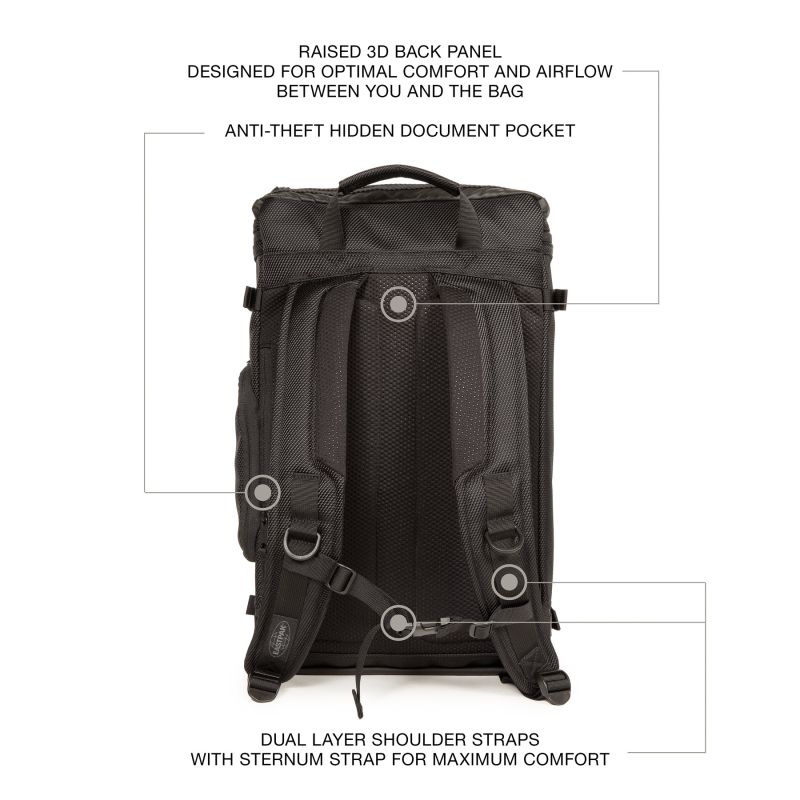 Eastpak Tecum Top Rucksack – 29,5 × 49 × 19,5 cm, 23 L, Laptopfach 15″, wasserabweisend - Cnnct coat