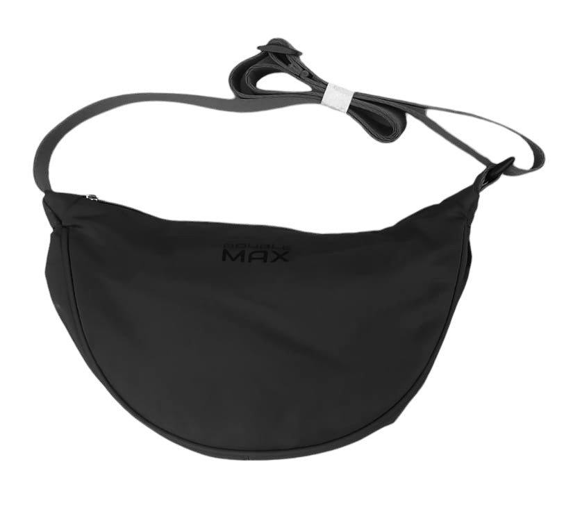 DOUBLE MAX – Moonbag – Elegante Umhängetasche mit verstellbarem Riemen – 11 × 30 × 16 cm - schwarz