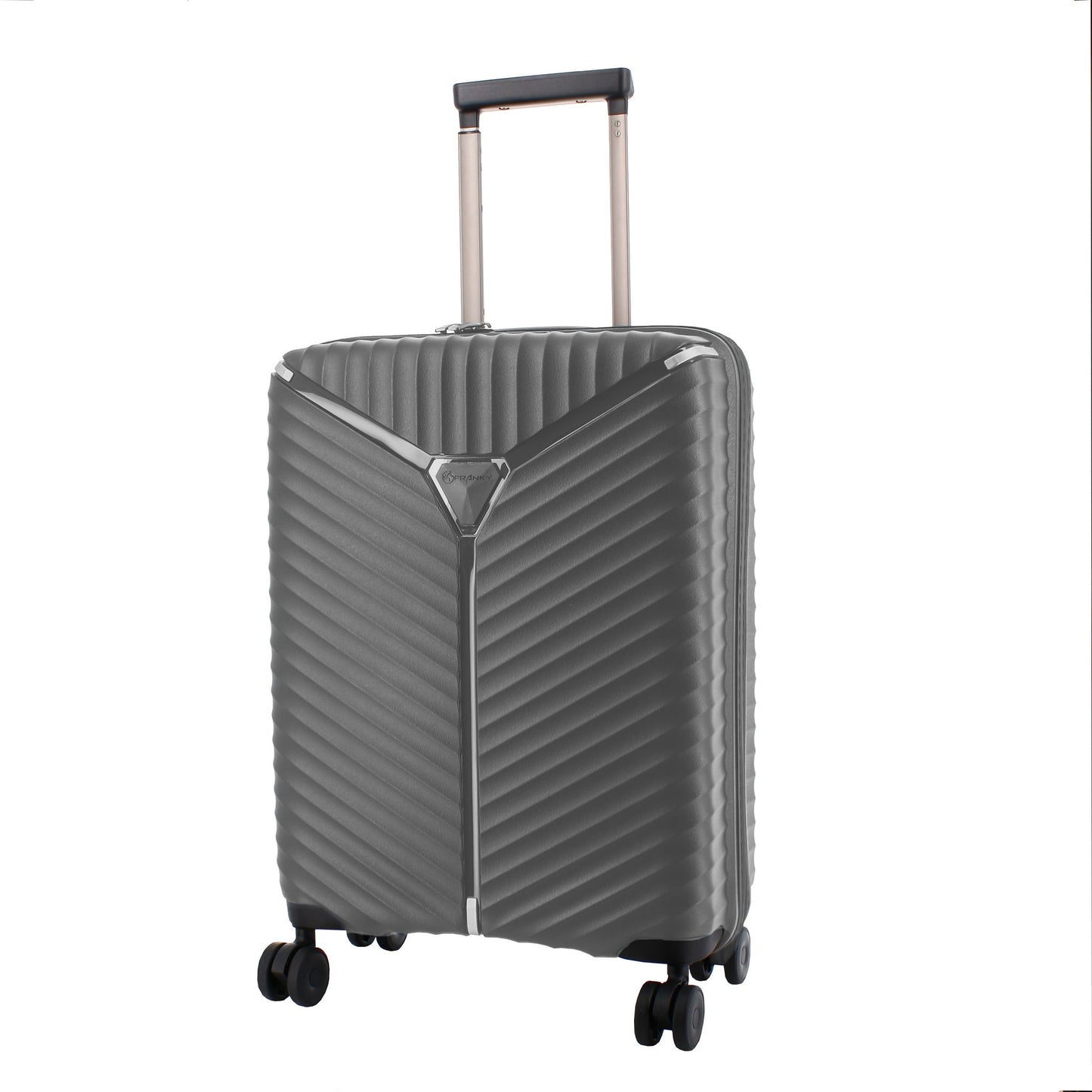 Franky Hartschalentrolley PP13 – 100 % Polypropylen, 4-Rollen, TSA-Zahlenschloss, Größe S - anthrazit metallic