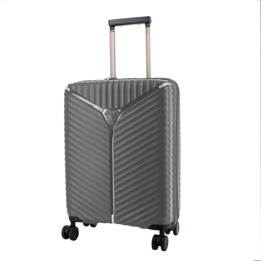 Franky Hartschalentrolley PP13 – 100 % Polypropylen, 4-Rollen, TSA-Zahlenschloss, Größe S - anthrazit metallic