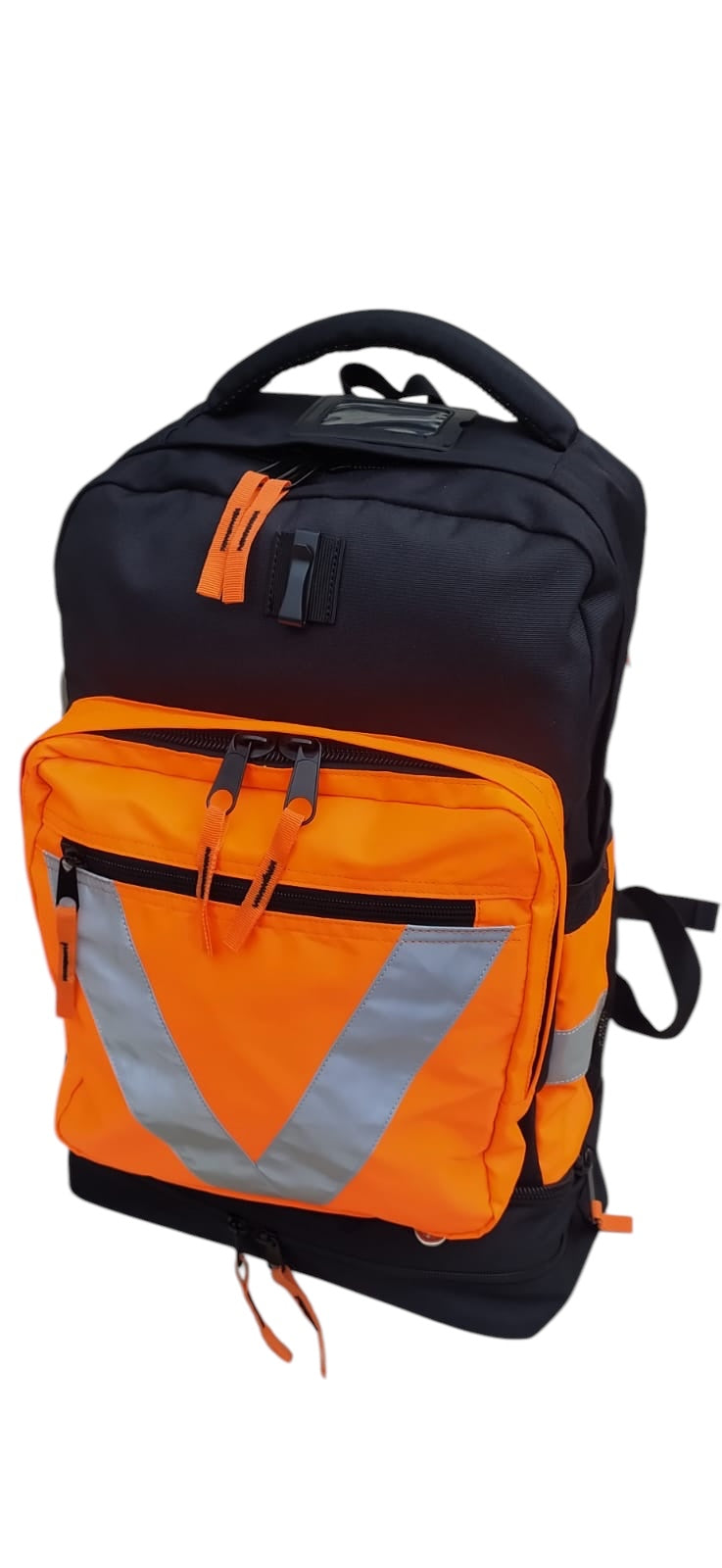 Rucksack mit Bodenfach in Warnfarbe orange