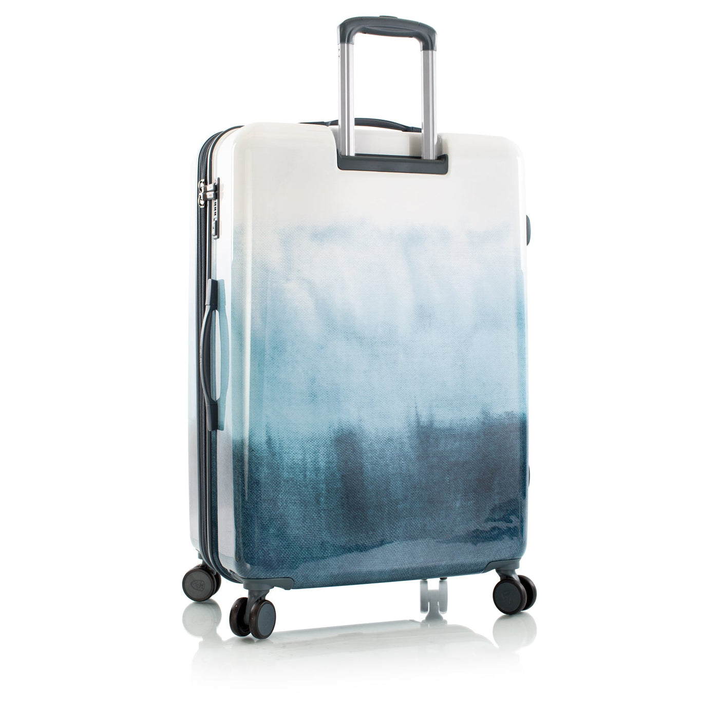 Heys – Tie-Dye Blue Fashion Spinner® 30″ – Extra großer Hartschalen-Reisekoffer aus Polycarbonat, erweiterbar, 360°-Spinnerrollen, TSA-Schloss – 76×51×30 cm