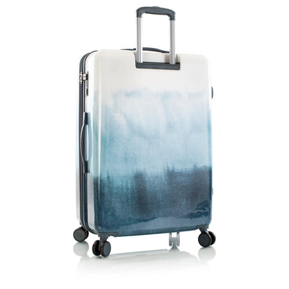 Heys – Tie-Dye Blue Fashion Spinner® 30″ – Extra großer Hartschalen-Reisekoffer aus Polycarbonat, erweiterbar, 360°-Spinnerrollen, TSA-Schloss – 76×51×30 cm