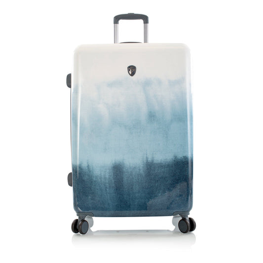 Heys – Tie-Dye Blue Fashion Spinner® 30″ – Extra großer Hartschalen-Reisekoffer aus Polycarbonat, erweiterbar, 360°-Spinnerrollen, TSA-Schloss – 76×51×30 cm