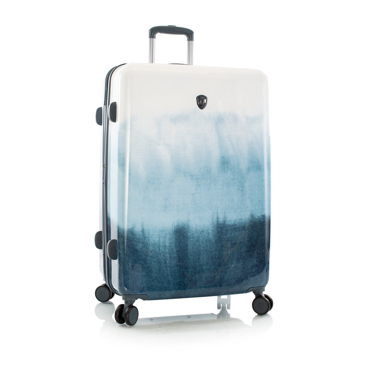Heys – Tie-Dye Blue Fashion Spinner® 30″ – Extra großer Hartschalen-Reisekoffer aus Polycarbonat, erweiterbar, 360°-Spinnerrollen, TSA-Schloss – 76×51×30 cm