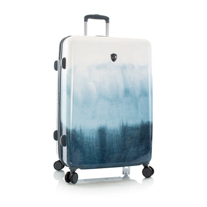 Heys – Tie-Dye Blue Fashion Spinner® 30″ – Extra großer Hartschalen-Reisekoffer aus Polycarbonat, erweiterbar, 360°-Spinnerrollen, TSA-Schloss – 76×51×30 cm