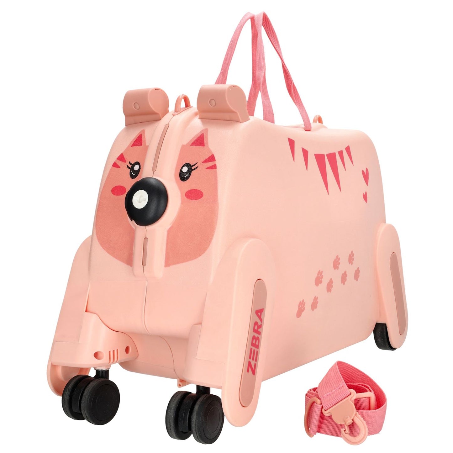 ZEBRA TRENDS Ranger Hartschalen-Trolley Kompakt 55 cm Rosa Kinderkoffer 48 Liter Polypropylen 4-Rollen
