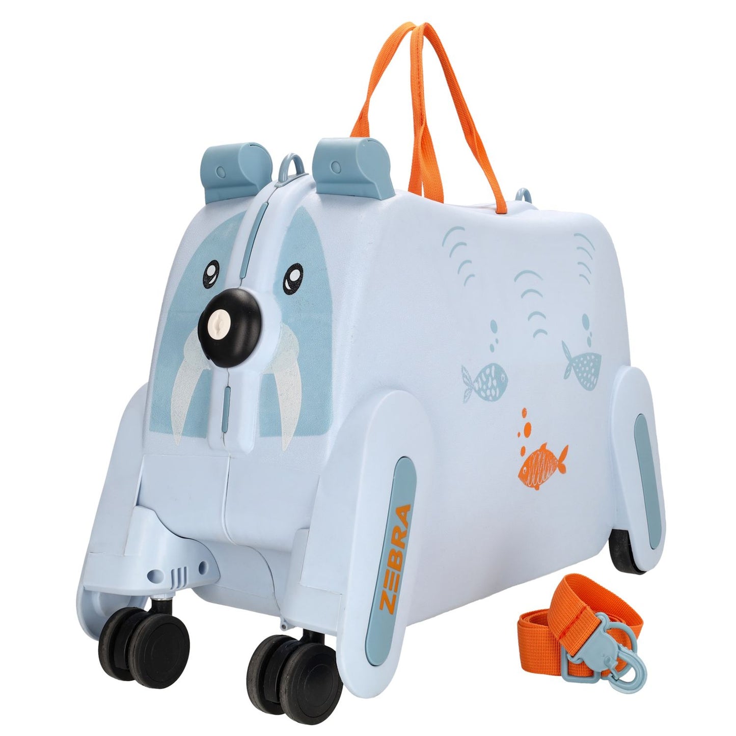 ZEBRA TRENDS Ranger Hartschalen-Trolley Kompakt 55 cm Blau Kinderkoffer 48 Liter Polypropylen 4-Rollen
