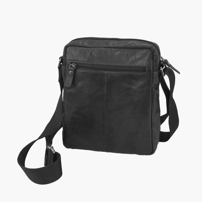 Aeronautica Militare Vintage Mittlere Leder Umhängetasche Tablet AM-303 Schwarz / Marrone