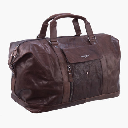 Aeronautica Militare Vintage Reisetasche Leder Borsone AM-306 Moro / Nero