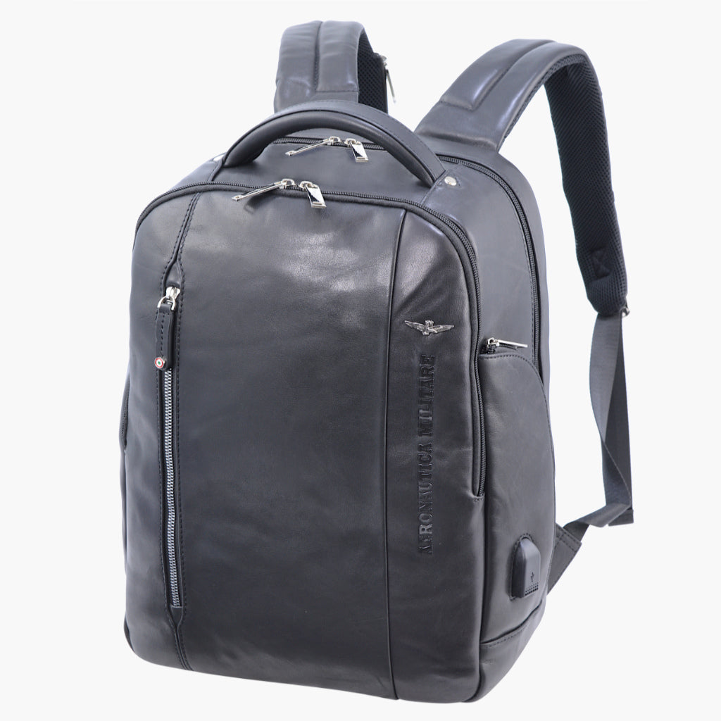 Aeronautica Militare – Thunder – Laptop-Rucksack aus Leder – 43 × 29 × 15 cm