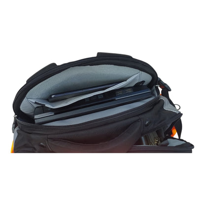 Innenraum Arbeitsrucksack Warnfarbe Orange mit Laptopfach Werkzeugfach Frontfach Organizer Handwerkerrucksack