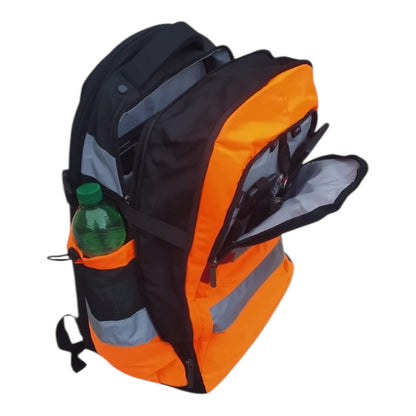 Rucksack mit Dehnfalte Warnfarbe orange Arbeitsrucksack (sofort lieferbar)