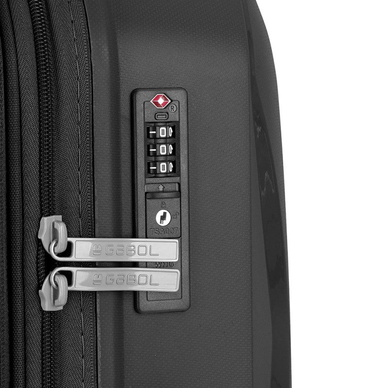 GABOL Infinity Handgepäck-Trolley S 55 cm EXP | Bruchsicherer Kabinenkoffer (46L) mit TSA & erweiterbarem Volumen schwarz