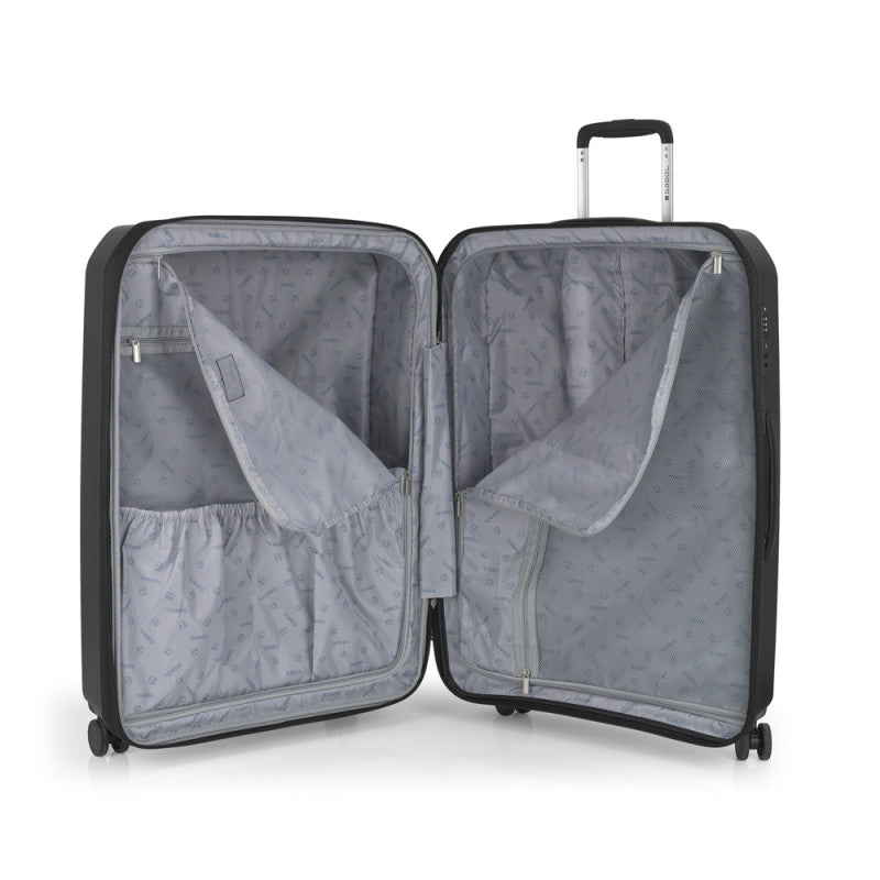 GABOL Infinity Hartschalenkoffer L 75 cm EXP Schwarz | Bruchsicherer XXL-Trolley (119L) mit TSA & Polypropylen schwarz