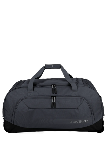 travelite Kick Off Rollenreisetasche XL 77 cm | Riesiger Sport-Trolley (120L) mit Schuhfach & Leichtlaufrollen schwarz