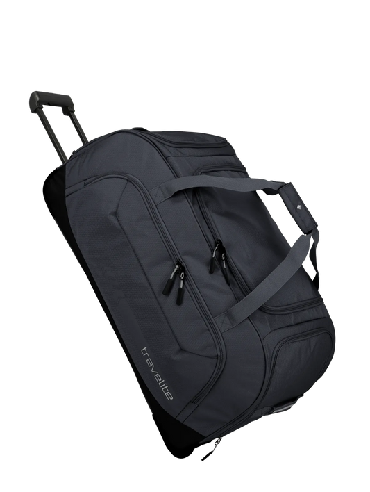 travelite Kick Off Rollenreisetasche XL 77 cm | Riesiger Sport-Trolley (120L) mit Schuhfach & Leichtlaufrollen schwarz