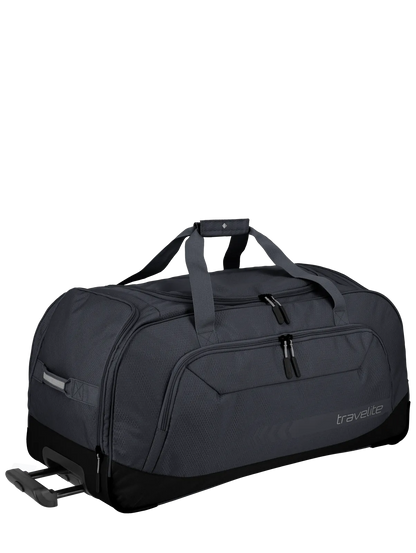 travelite Kick Off Rollenreisetasche XL 77 cm | Riesiger Sport-Trolley (120L) mit Schuhfach & Leichtlaufrollen schwarz