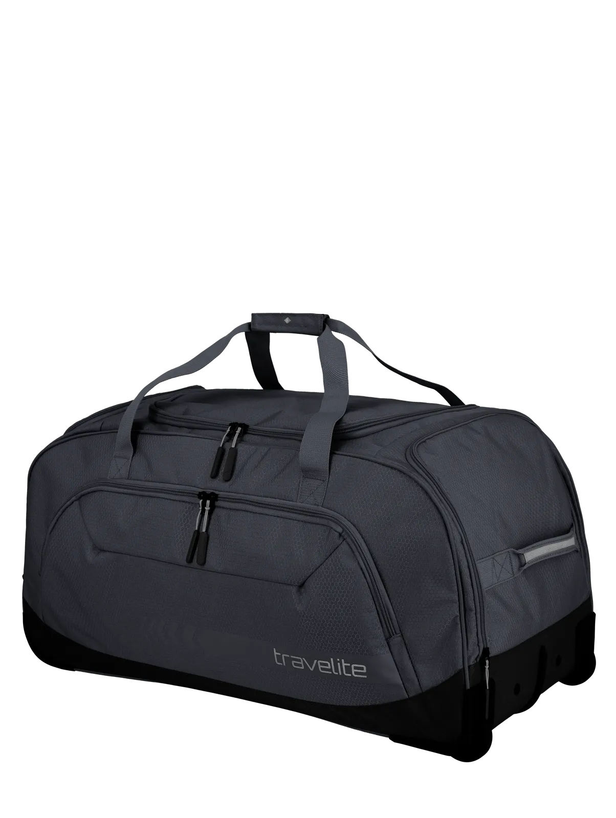 travelite Kick Off Rollenreisetasche XL 77 cm | Riesiger Sport-Trolley (120L) mit Schuhfach & Leichtlaufrollen schwarz