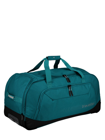 travelite Kick Off Rollenreisetasche XL 77 cm | Riesiger Sport-Trolley (120L) mit Schuhfach & Leichtlaufrollen petrol