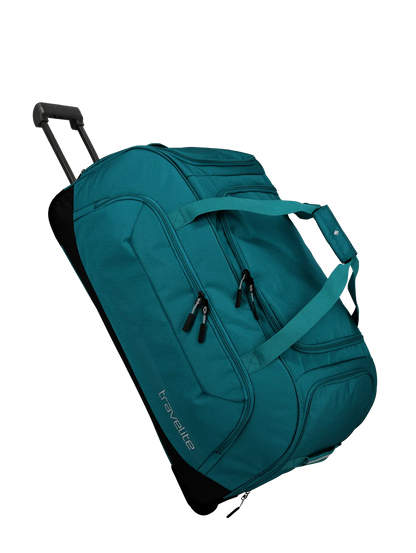 travelite Kick Off Rollenreisetasche XL 77 cm | Riesiger Sport-Trolley (120L) mit Schuhfach & Leichtlaufrollen petrol