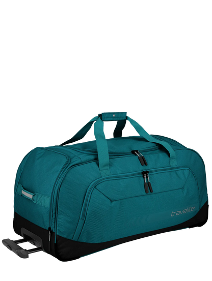 travelite Kick Off Rollenreisetasche XL 77 cm | Riesiger Sport-Trolley (120L) mit Schuhfach & Leichtlaufrollen petrol
