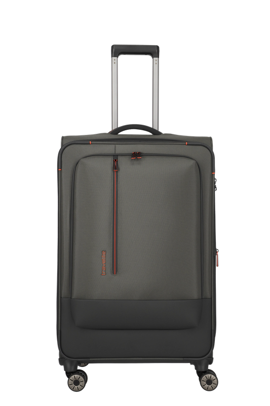 travelite – Crosslite Trolley L 77 cm – Großer Weichschalen-Reisekoffer, erweiterbar auf 93L, 4 Doppel-Rollen & TSA-Sicherheit