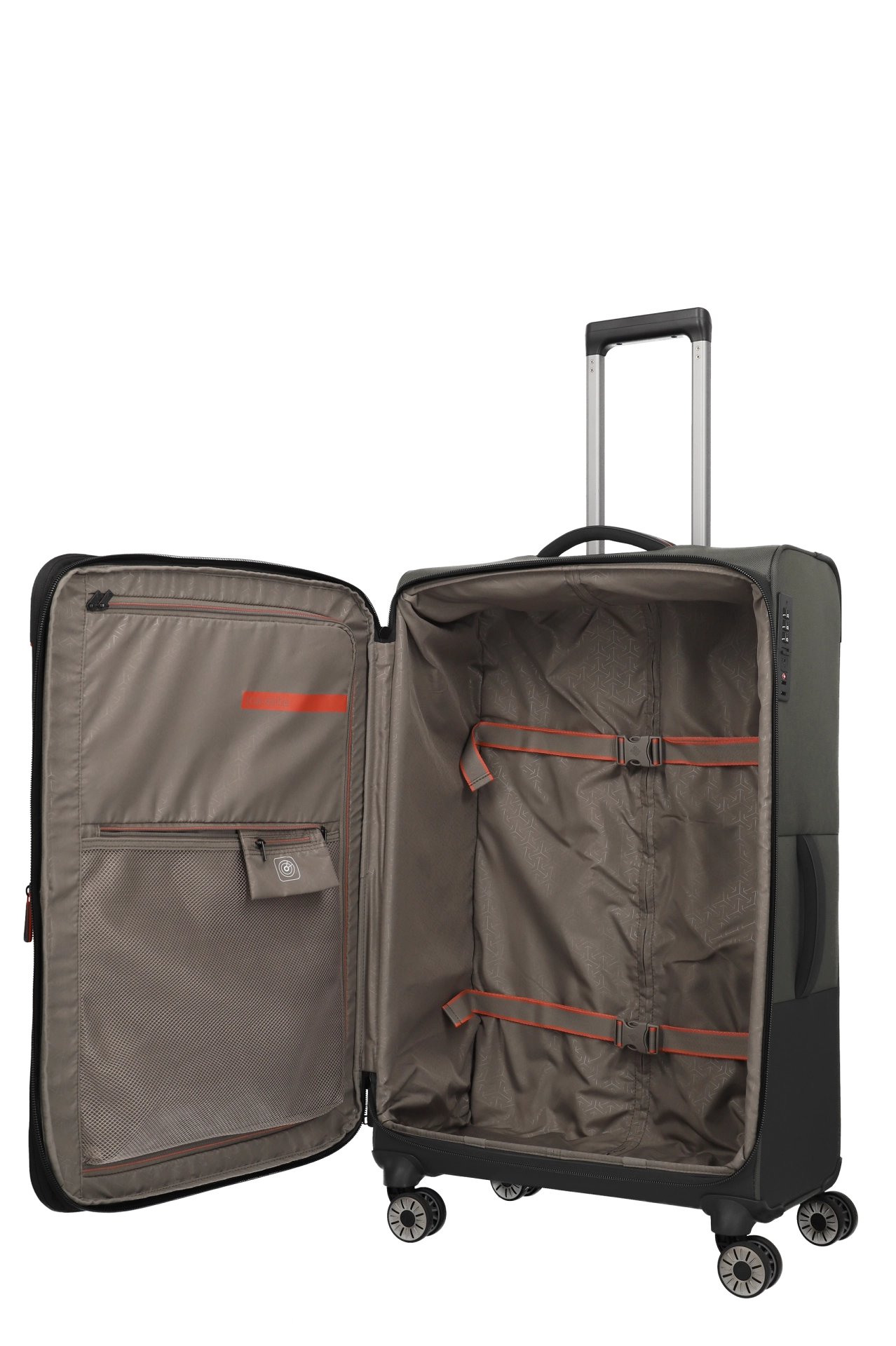 travelite – Crosslite Trolley L 77 cm – Großer Weichschalen-Reisekoffer, erweiterbar auf 93L, 4 Doppel-Rollen & TSA-Sicherheit