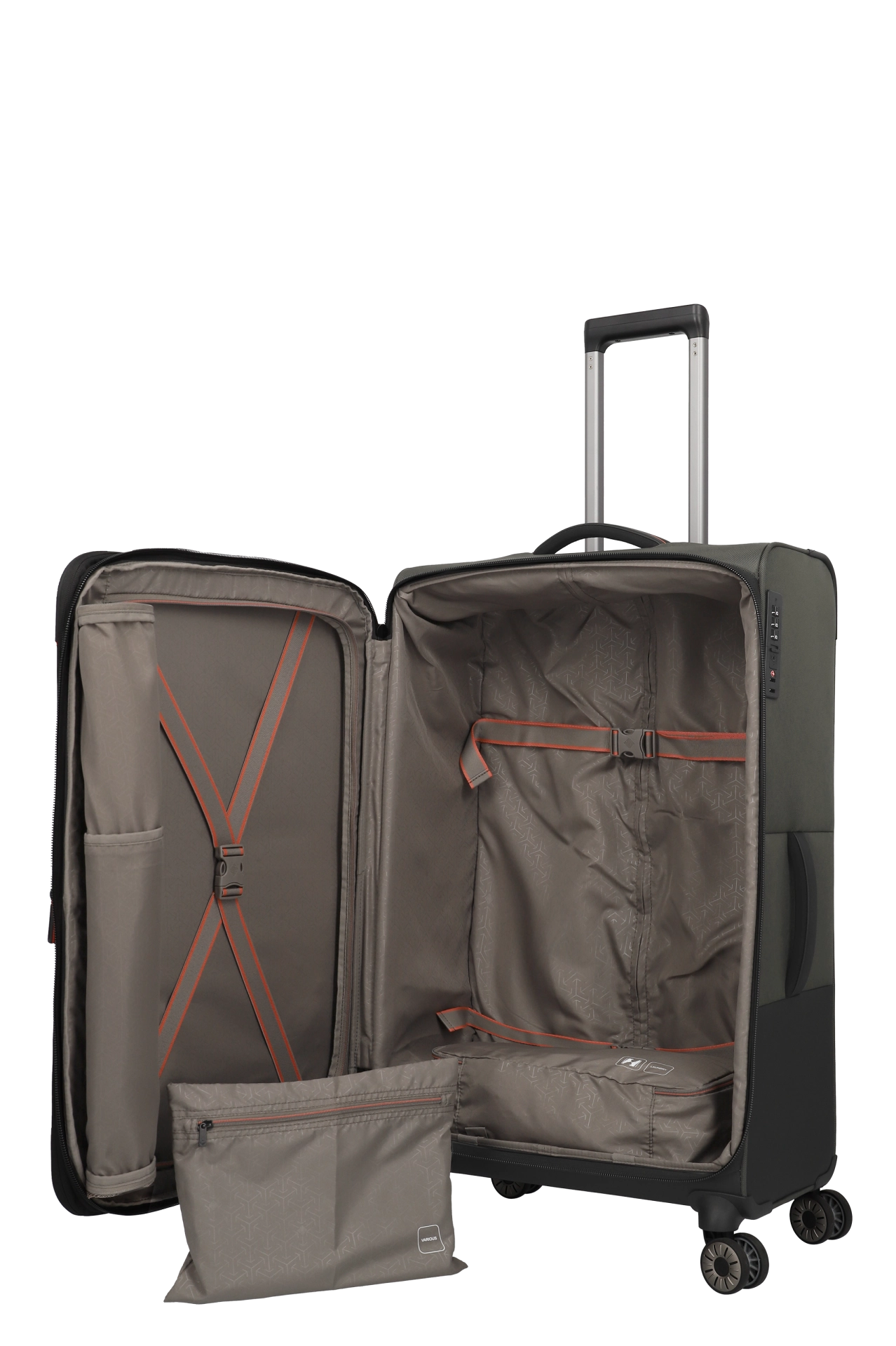 travelite – Crosslite Trolley L 77 cm – Großer Weichschalen-Reisekoffer, erweiterbar auf 93L, 4 Doppel-Rollen & TSA-Sicherheit