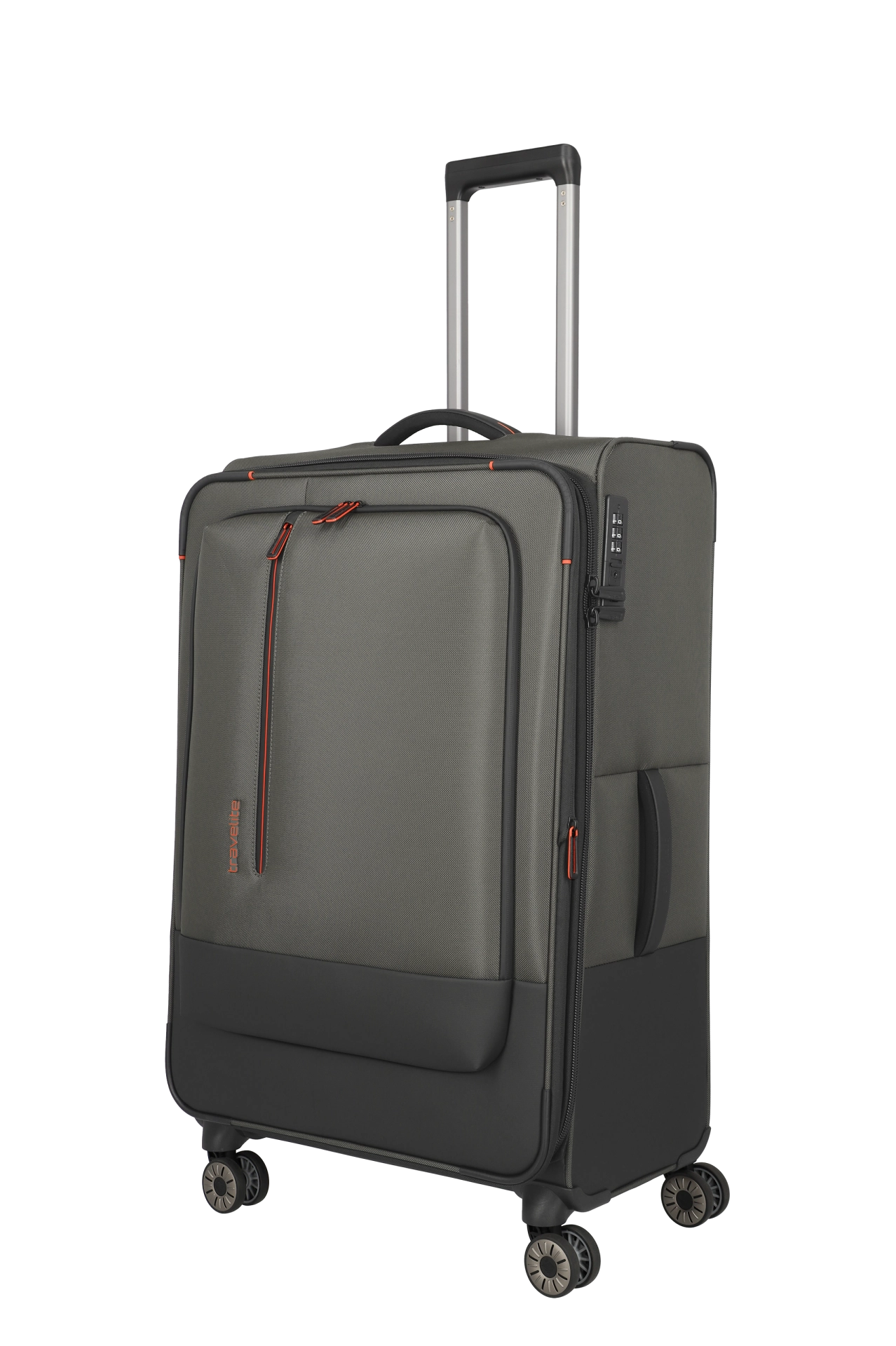 travelite – Crosslite Trolley L 77 cm – Großer Weichschalen-Reisekoffer, erweiterbar auf 93L, 4 Doppel-Rollen & TSA-Sicherheit