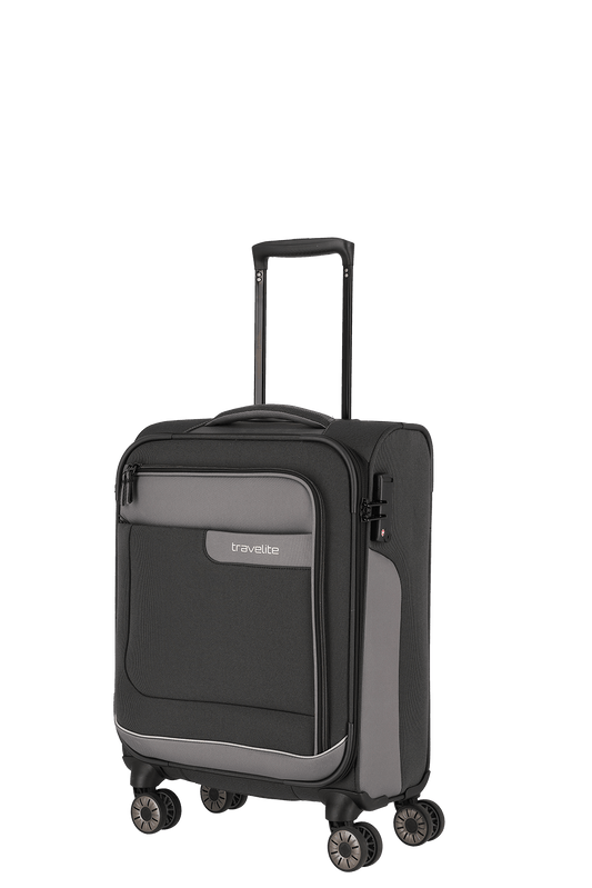 Travelite Viia Kabinentrolley Size S 55x38x20cm weich Kabinengröße Polyester schiefer