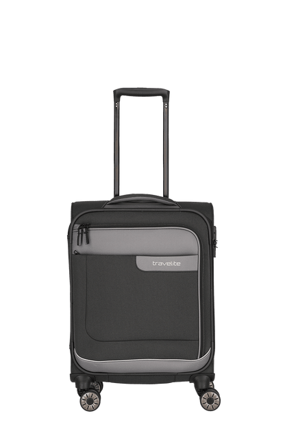 Travelite Viia Kabinentrolley Size S 55x38x20cm weich Kabinengröße Polyester schiefer